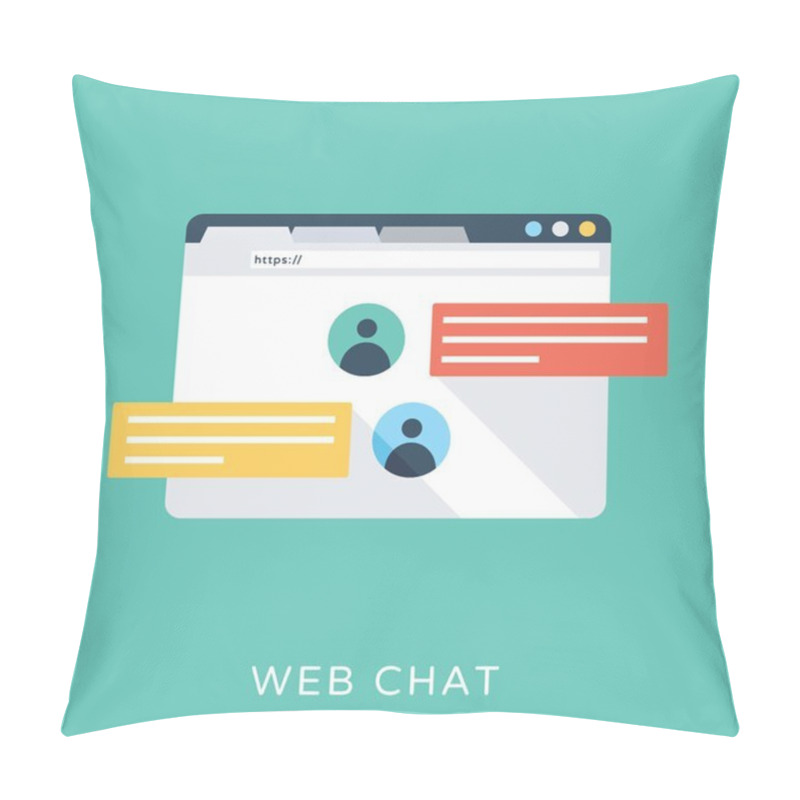 Personality  Web Chat Flat Vector Icon Pillow Covers