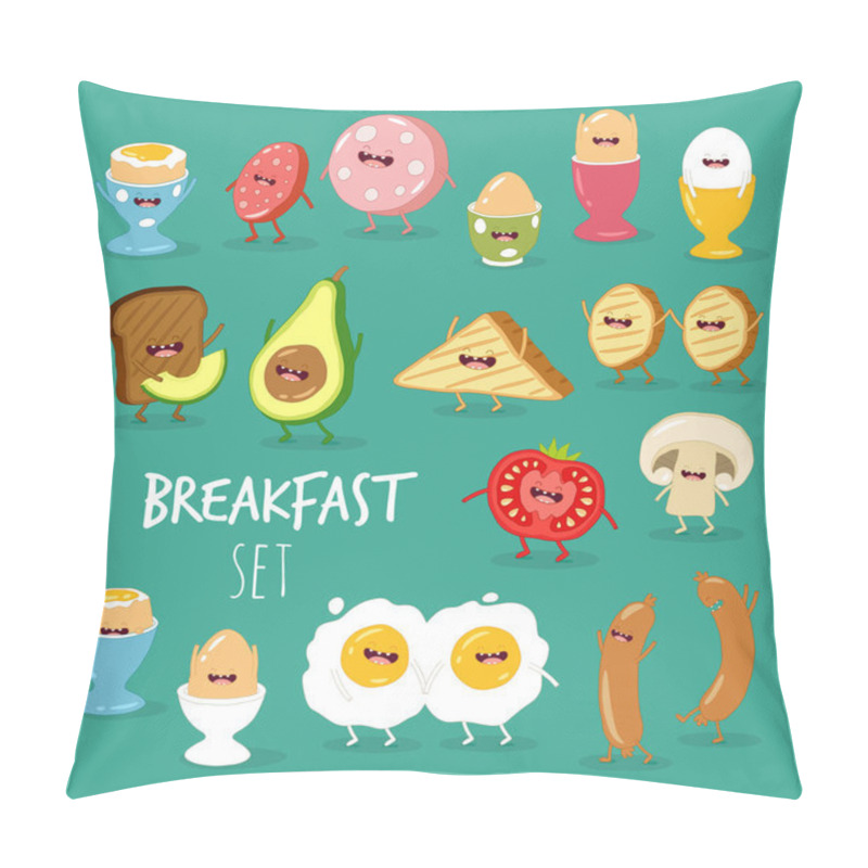 Personality  Breakfast Set   Vector Illustration  Pillow Covers