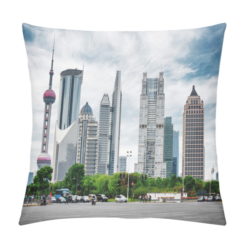 Personality  View Of Intersection Of Century Avenue And Lujiazui Ring Road Pillow Covers