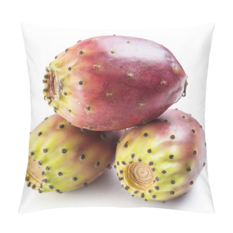 Personality  Opuntia Fruit Or Prickly Pear Fruit On White Background. Close-up. Pillow Covers