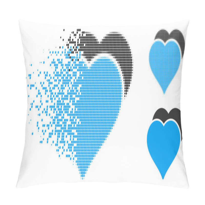 Personality  Destructed Pixelated Halftone Love Hearts Icon Pillow Covers