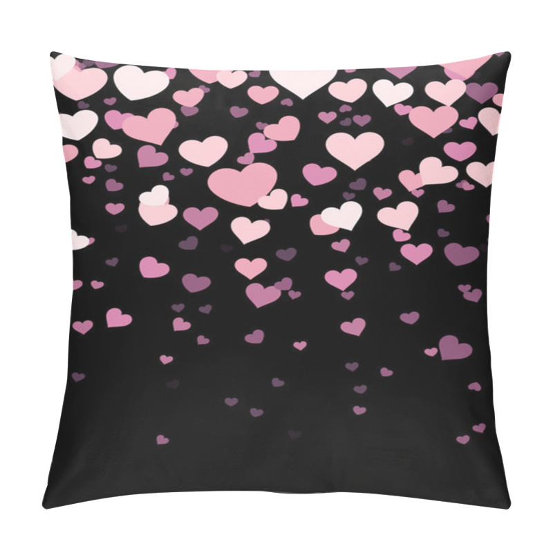 Personality  Black Background With Hearts Pillow Covers