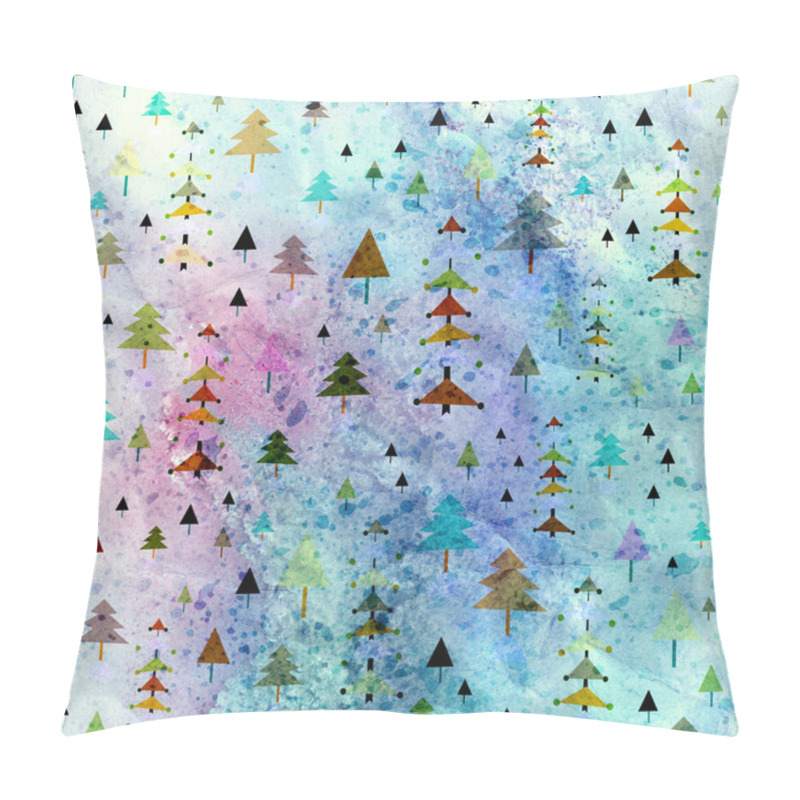 Personality  Christmas Background With Winter Woods Pillow Covers