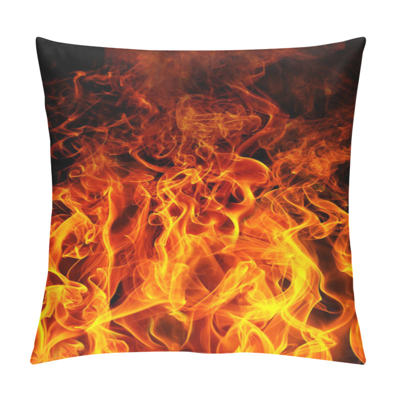 Personality  Fire On A Black Background Pillow Covers