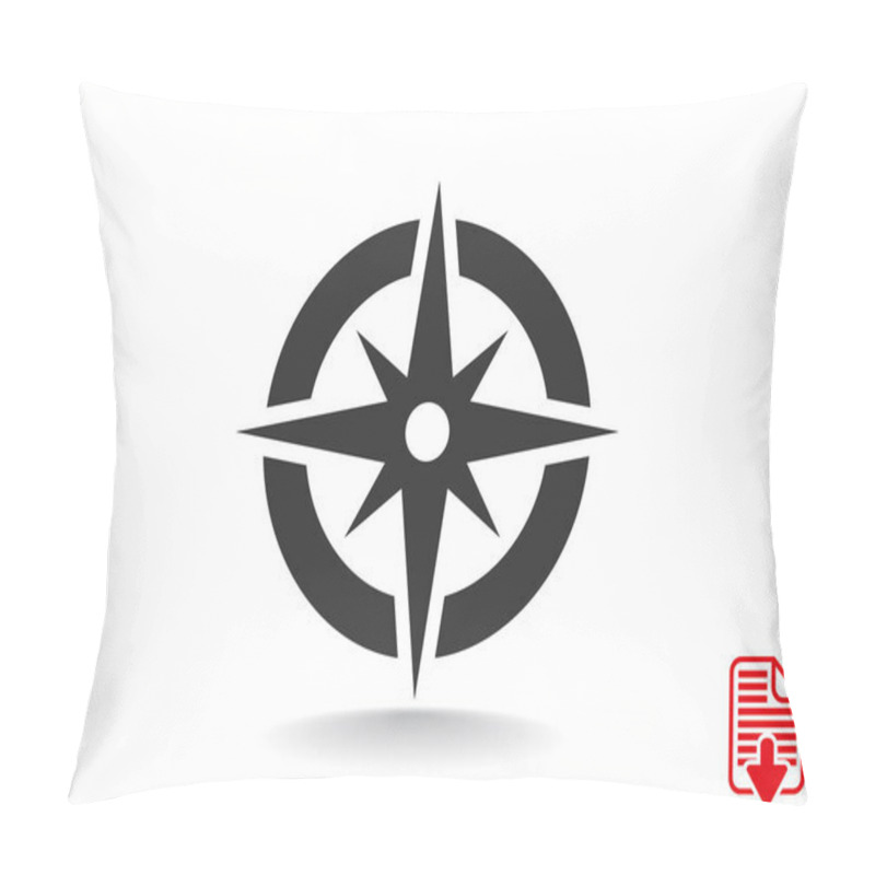 Personality  Compass Web Icon With Wind Rose Pillow Covers