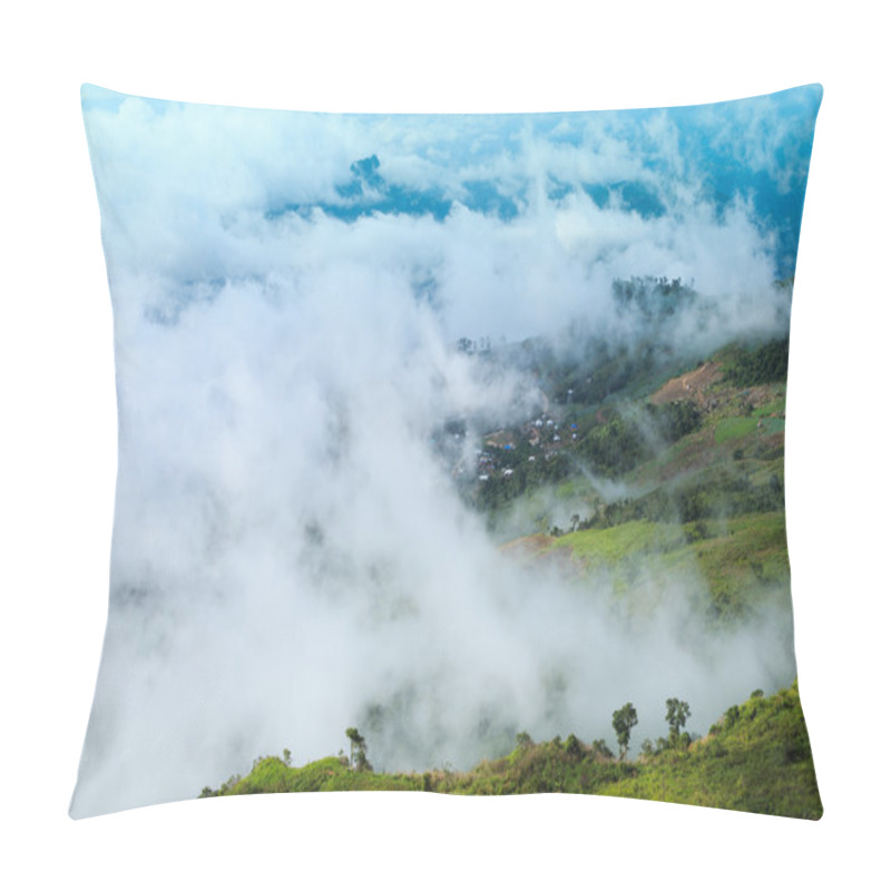 Personality  The Landscape Photo, Beautiful Sea Fog In Morning Time At Phu Tub Berk Viewpoint, Phu Hin Rong Kla National Park In Thailand Pillow Covers