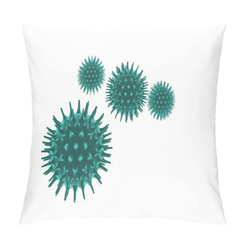 Personality  Isolated Hight Quality Virus Structure On White Background With Clipping Path, 3d Render Pillow Covers