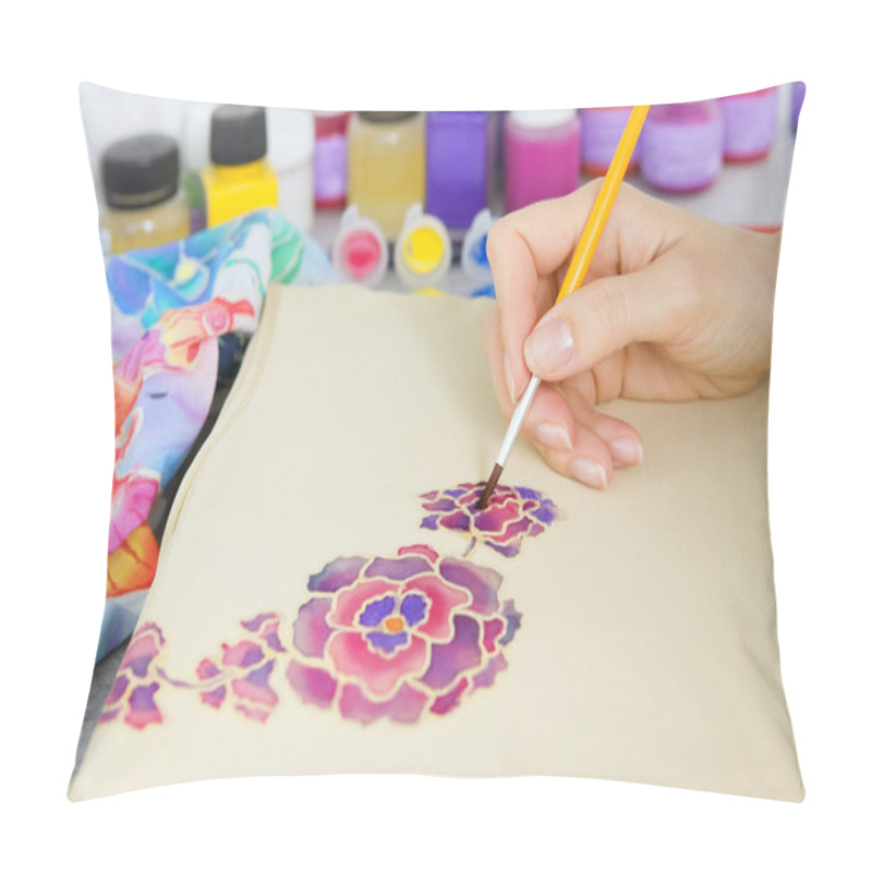 Personality  Batik Process: Artist Paints On Fabric, Batik Painting Pillow Covers