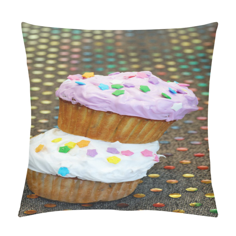 Personality  White And Purple Stacked Cupcakes Pillow Covers