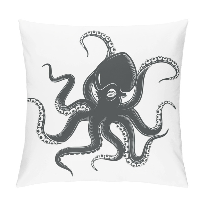 Personality  Octopus Tattoo Or Squid Marine Mascot Pillow Covers