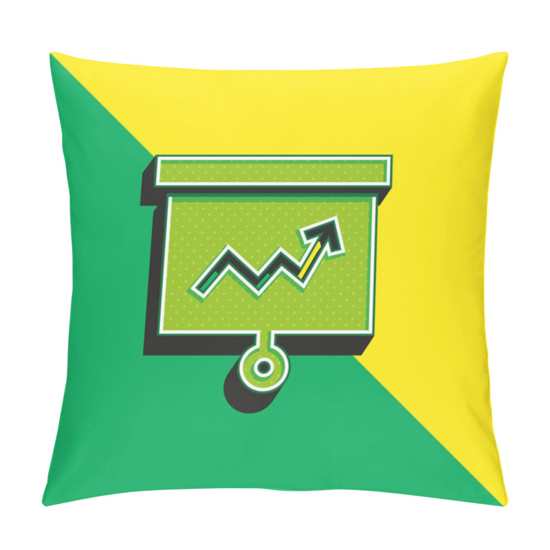 Personality  Analytic Green And Yellow Modern 3d Vector Icon Logo Pillow Covers