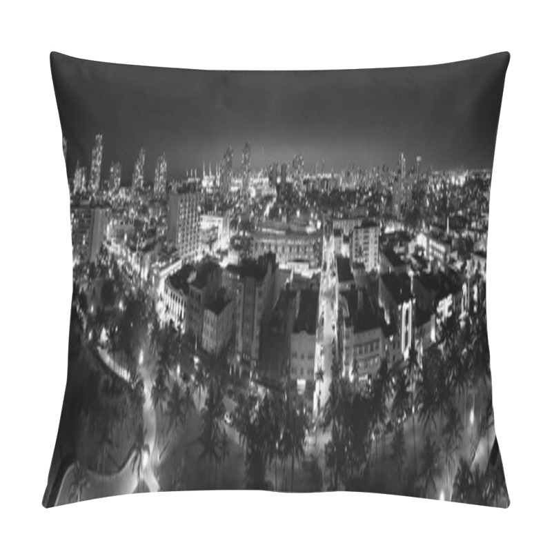 Personality  Miami Beach At Night, Aerial View Of Ocean Drive Lights Pillow Covers