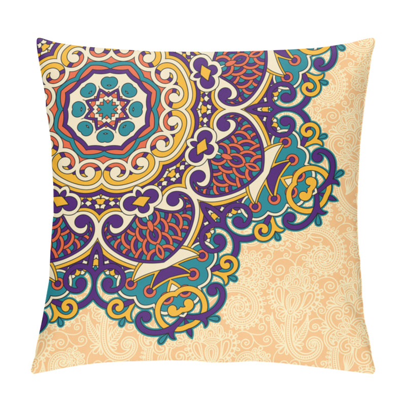 Personality  Floral Round Pattern In Ukrainian Oriental Ethnic Style For Your Pillow Covers