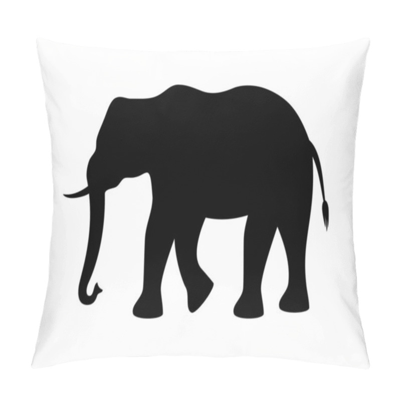 Personality  Big Elephant Black Silhouette Vector Pillow Covers