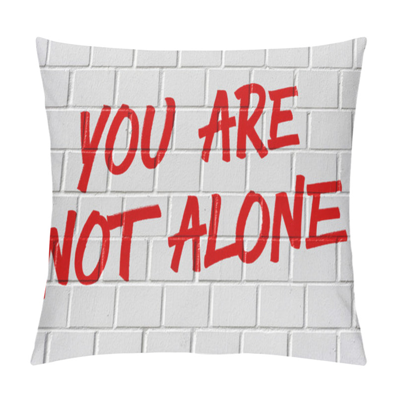 Personality  Graffiti On A Brick Wall - You Are Not Alone Pillow Covers