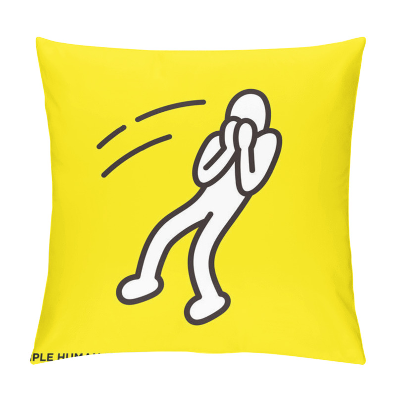 Personality  Simple Human Icon Series, Surprising Person Pillow Covers