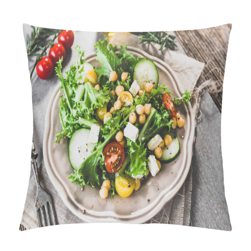 Personality  Fresh Healthy Salad With Chickpeas Pillow Covers