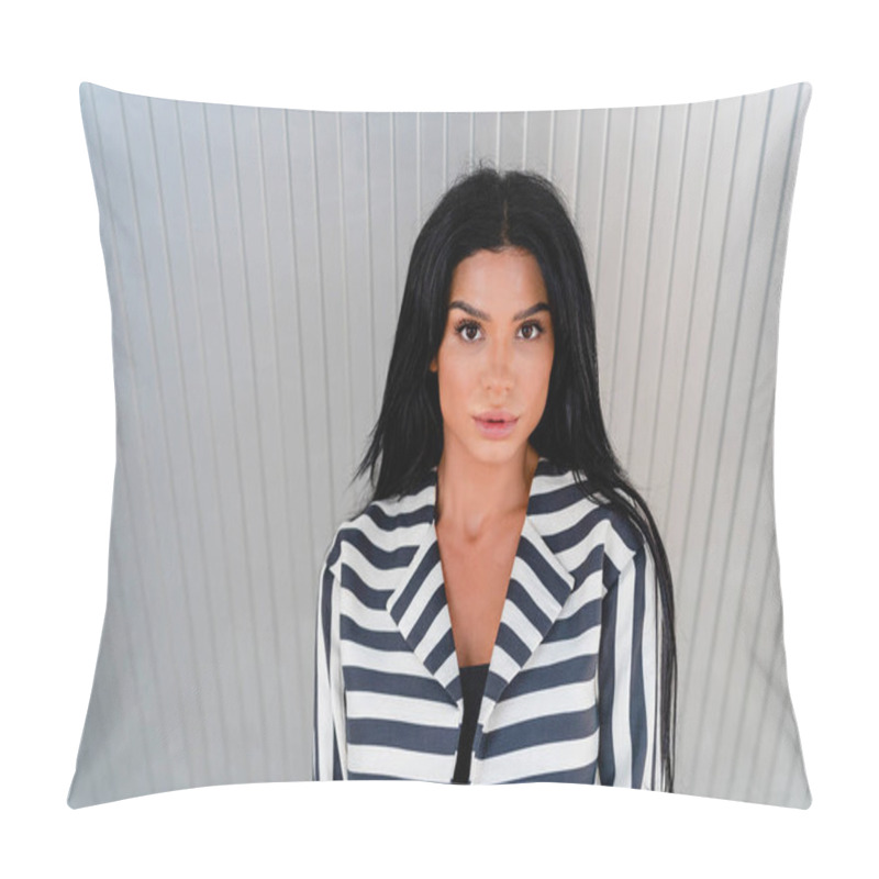 Personality  Elegant And Attractive Woman Looking At Camera Pillow Covers