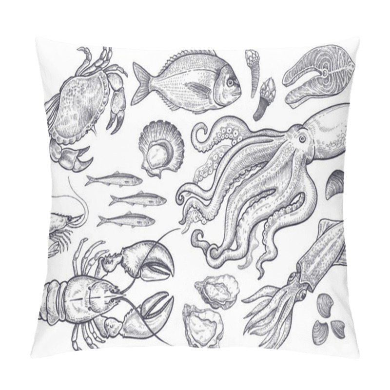 Personality  Set Of Sea Food. Pillow Covers