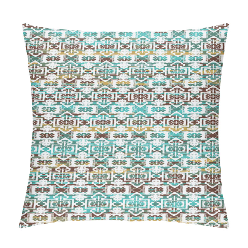 Personality  Kilim And Aztec Vector Pattern Rugs And Carpets With Grunge And Distressed Texture Pillow Covers