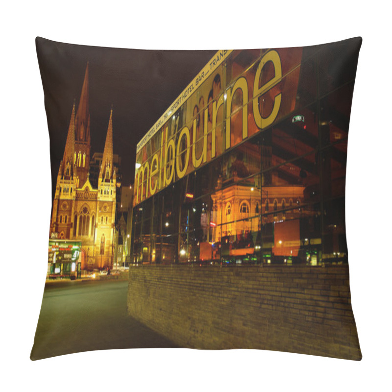 Personality  Melbourne Federation Square At Night Pillow Covers