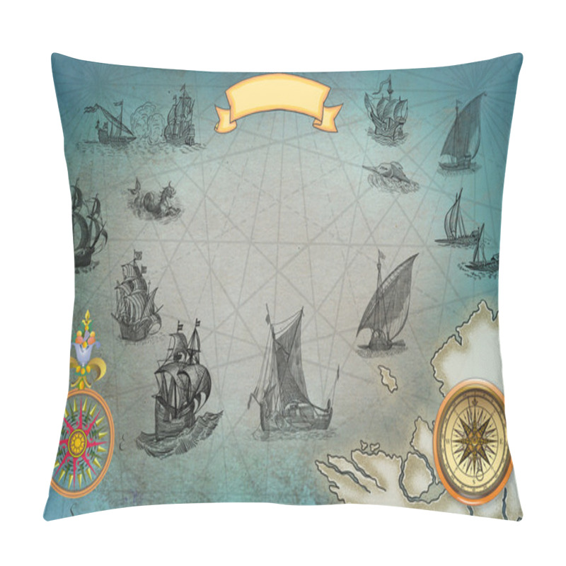 Personality  Pirate Map Pillow Covers