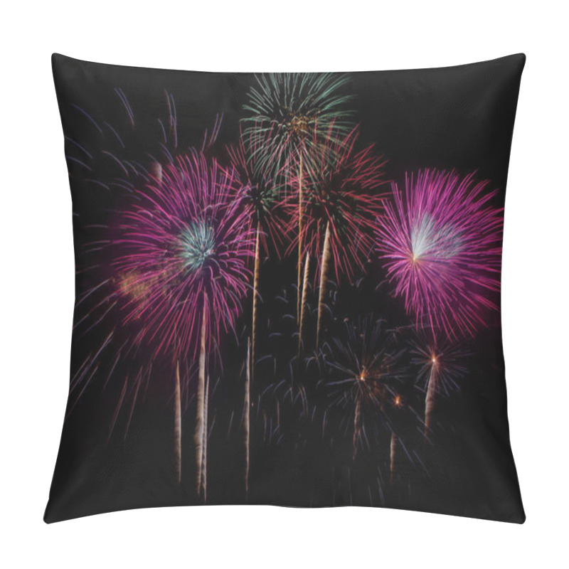 Personality  Fireworks Celebration At Night On  New Year And Copy Space Pillow Covers