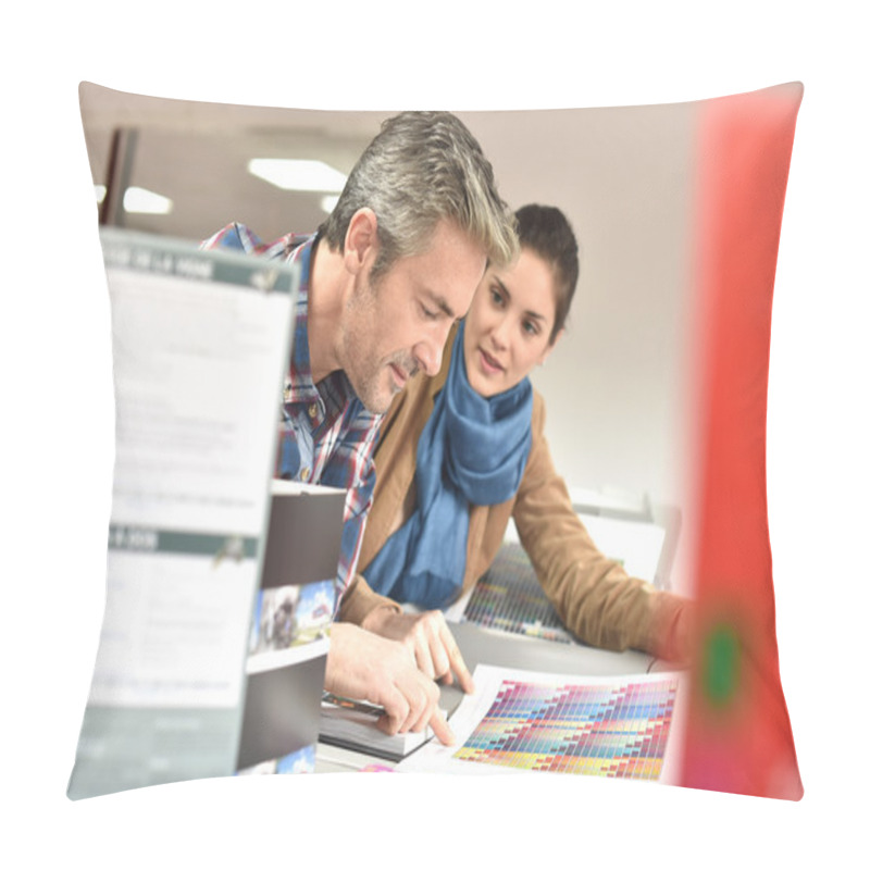 Personality  Client In Printshop Controlling Work Pillow Covers