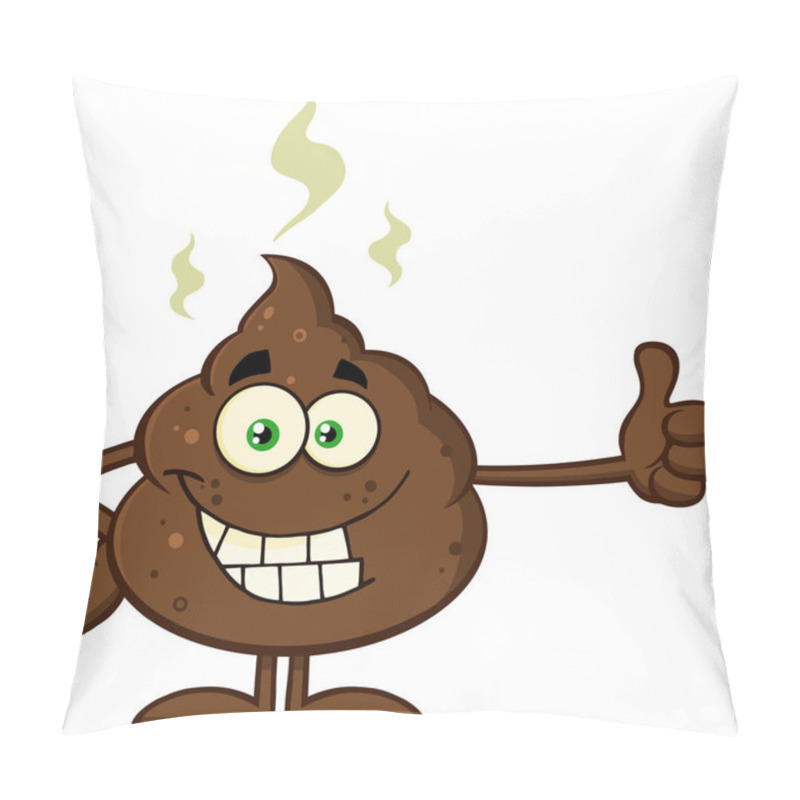 Personality  Smiling Poop Cartoon Mascot Character  Pillow Covers