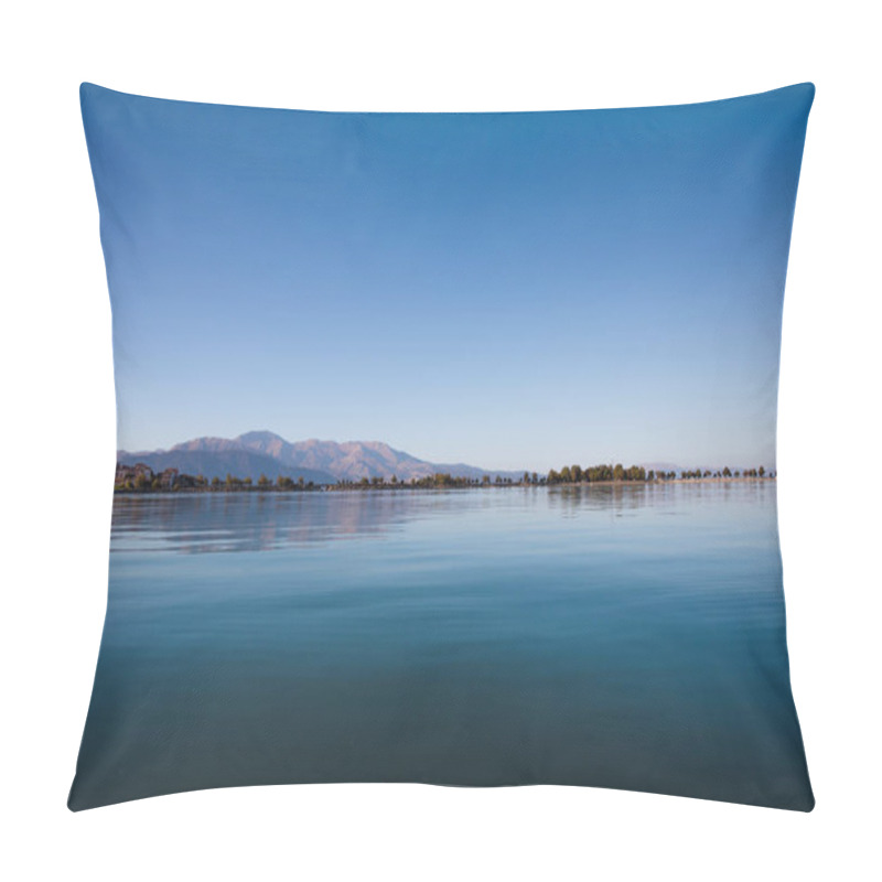 Personality  Beautiful Landscape With Tranquil Water And Green Vegetation On Coast At Sunny Day, Egirdir,  Turkey Pillow Covers