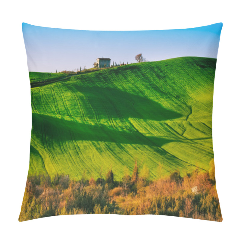 Personality  Trees And Farmland Near Volterra, Rolling Hills On Sunset. Rural Pillow Covers