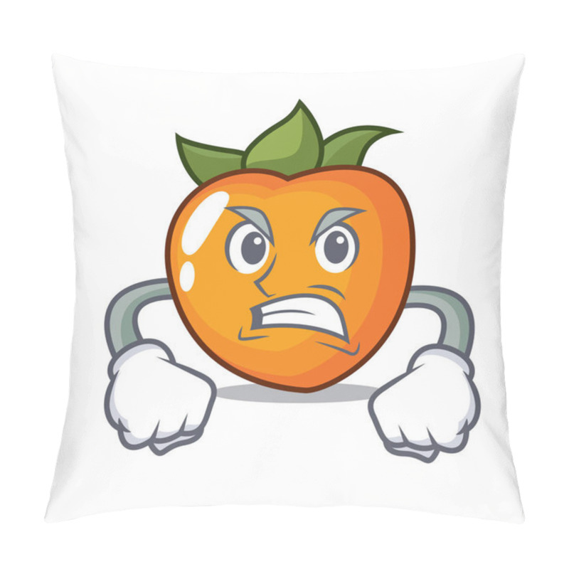 Personality  Angry Persimmon Mascot Cartoon Style Vector Illustration Pillow Covers