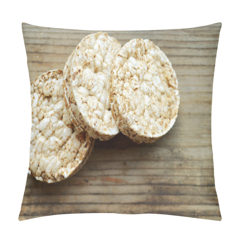 Personality  Round Rice Cakes On Wooden Table Pillow Covers