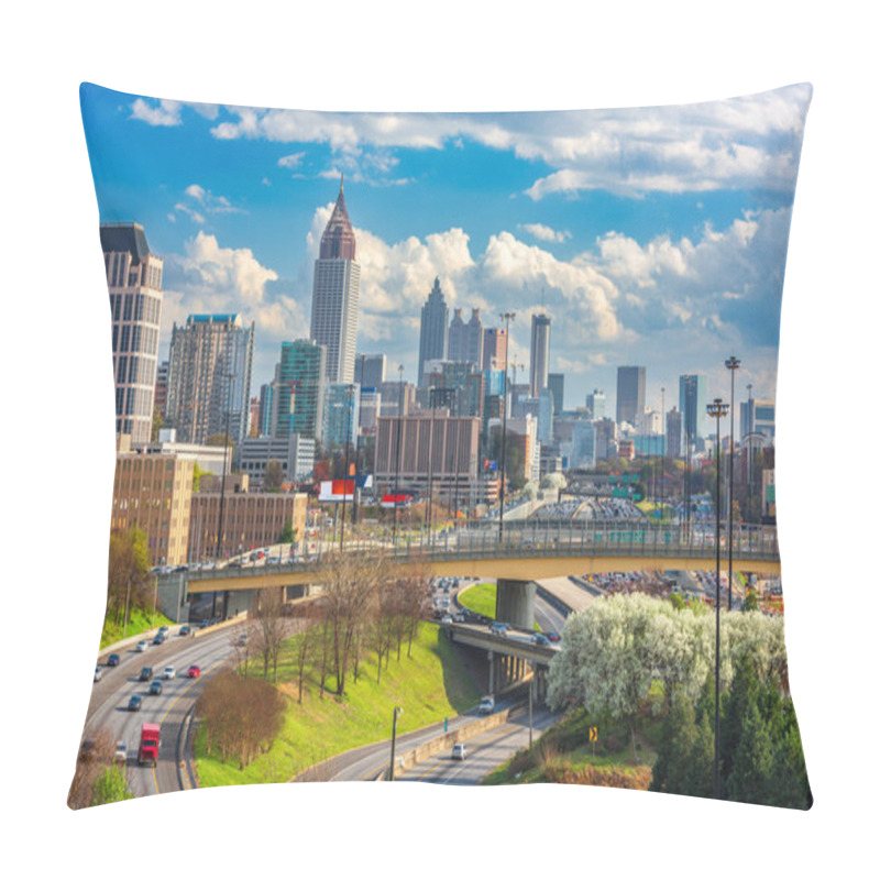 Personality  Atlanta, Georgia, USA Downtown Skyline On A Spring Day. Pillow Covers