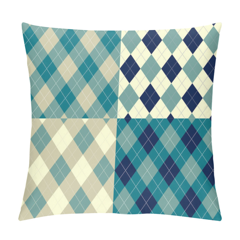 Personality  Seamless Argyle Pattern. Diamond Shapes Background. Vector Set. Pillow Covers