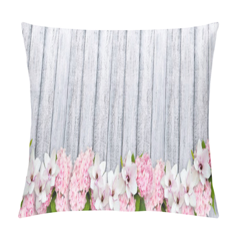 Personality  Magnolia Flowers With Hortensia And Place For Your Text Pillow Covers