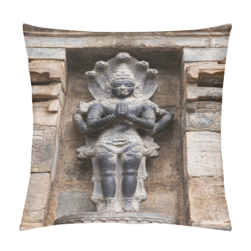 Personality  Nagaraja On The Southern Side Of The Agra Mandappa, Airavatesvara Temple, Darasuram, Tamil Nadu Pillow Covers