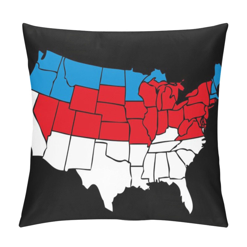 Personality  American Map Line Vector Art Pillow Covers