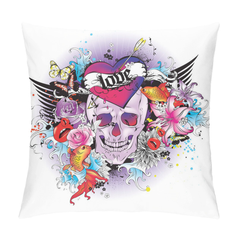 Personality  Skull T-shirt Graphic Pillow Covers