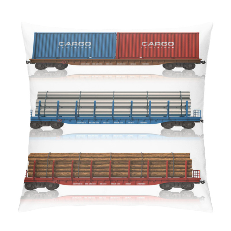 Personality  Set Of Freight Railroad Cars Pillow Covers