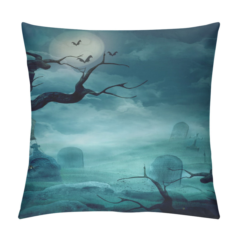 Personality  Halloween Background - Spooky Graveyard Pillow Covers