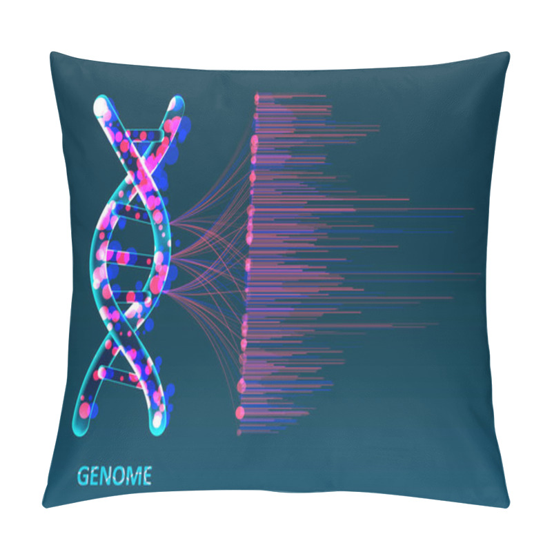 Personality  Big Genomic Data Visualization. DNA Test, Genom Map. Graphic Concept For Your Design Pillow Covers