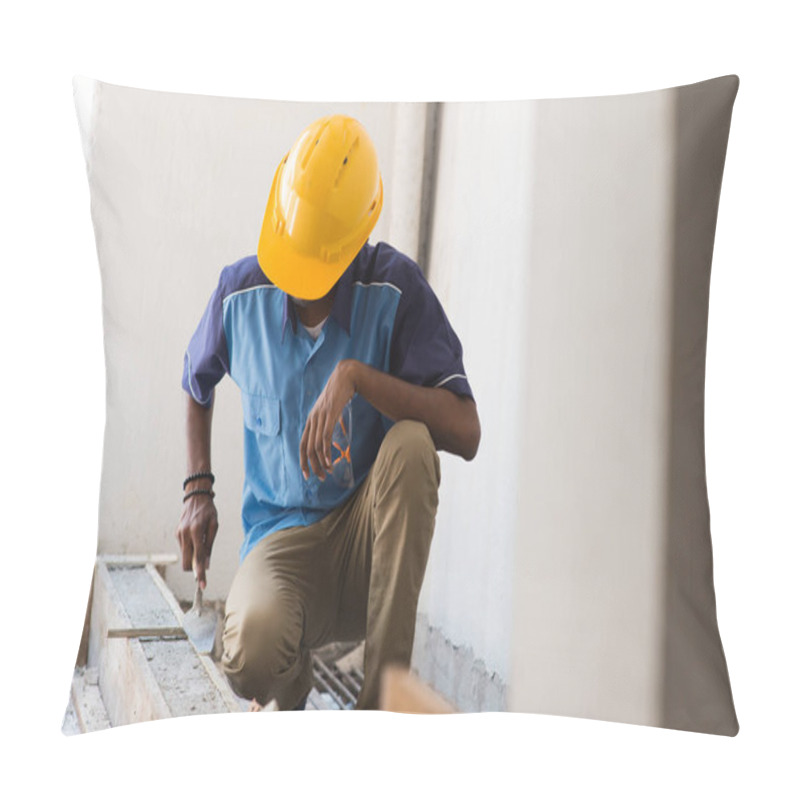 Personality  Contruction Worker Laying Bricks Pillow Covers