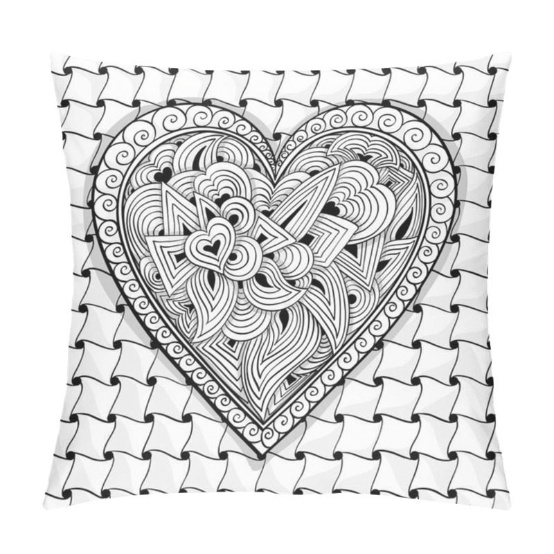 Personality  Vector Black And White Heart Pattern Pillow Covers