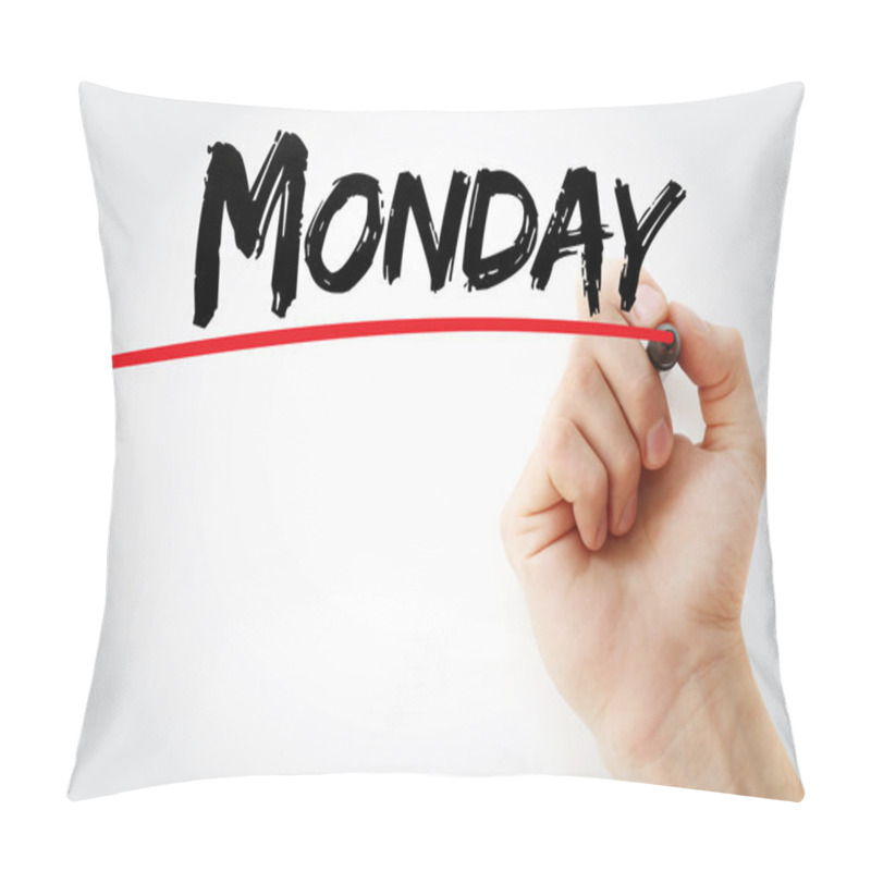 Personality  Hand Writing Monday With Marker Pillow Covers