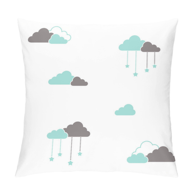 Personality  Clouds And Stars Seamless Background Pillow Covers