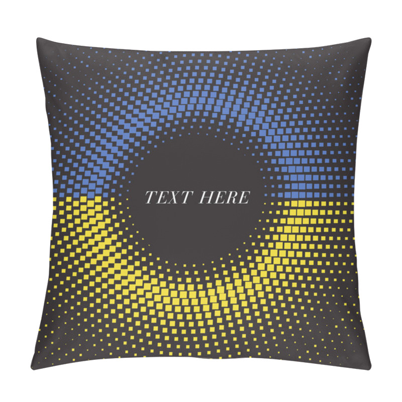 Personality  Half Tone Square Round Gradient Template Ukraine Flag Pillow Covers