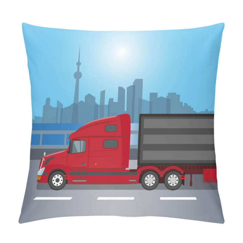 Personality  Red American Truck Isolated Pillow Covers