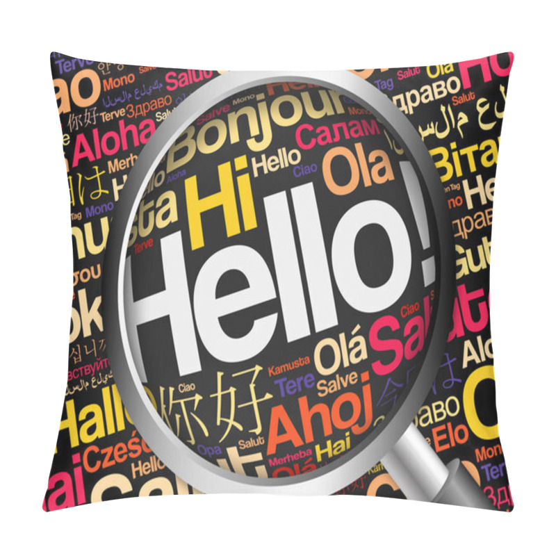 Personality  Hello Word Cloud In Different Languages Pillow Covers