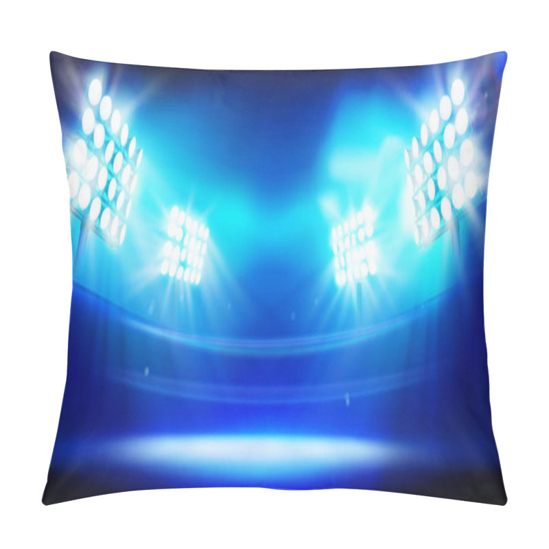 Personality  Lights On Big Stadium. Vector Illustration. Pillow Covers